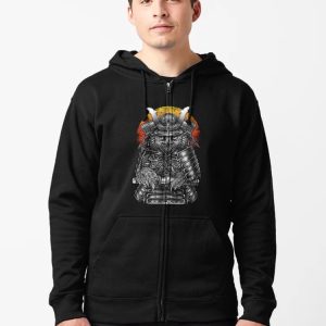 Knight Owl Samurai Zipped Hoodie